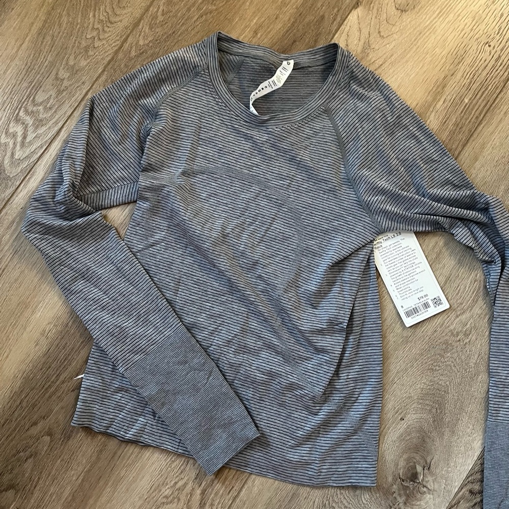 Gray Striped Lululemon Swiftley